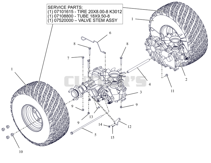 Rear Tires and Transaxles - 42"