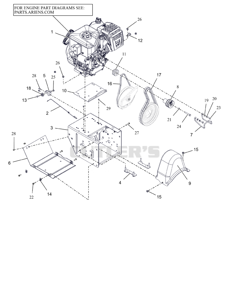 Engine Frame and Belt Drive