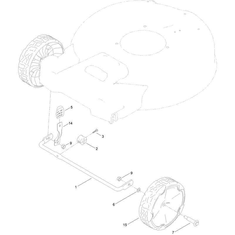 Front Wheel and Height of Cut Assembly