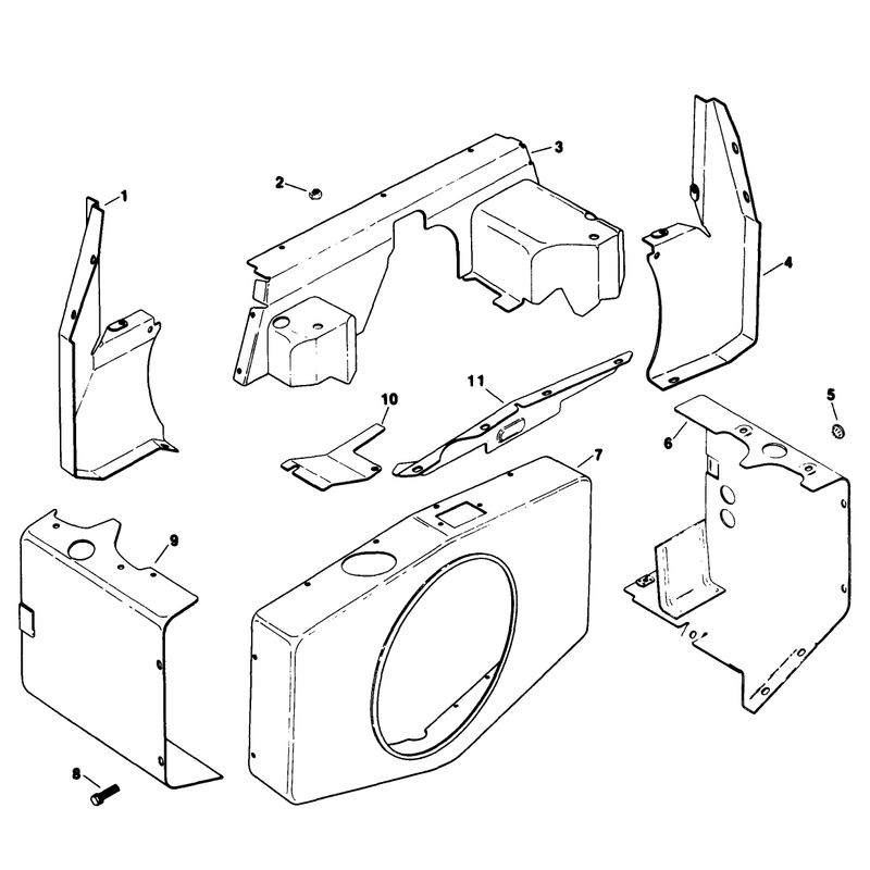 Baffles and Shroud Group 2 Engine Kohler Model No Kt17qs Type No 24324