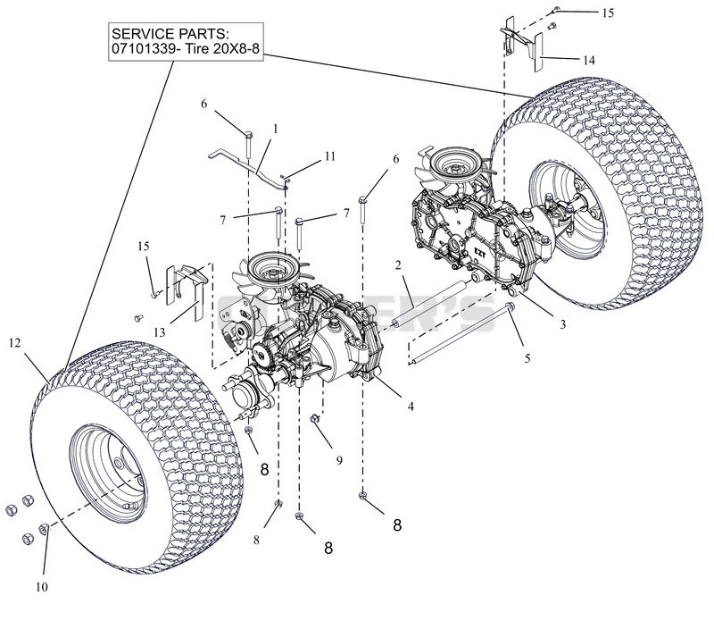 Rear Tires and Transaxles - 42"
