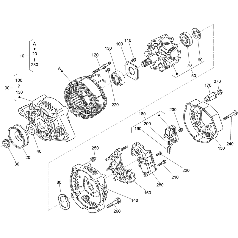 Alternator Components Assembly