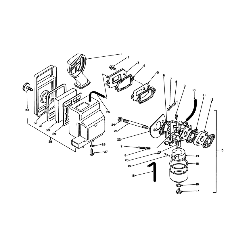 Air Cleaner and Carburetor Assembly