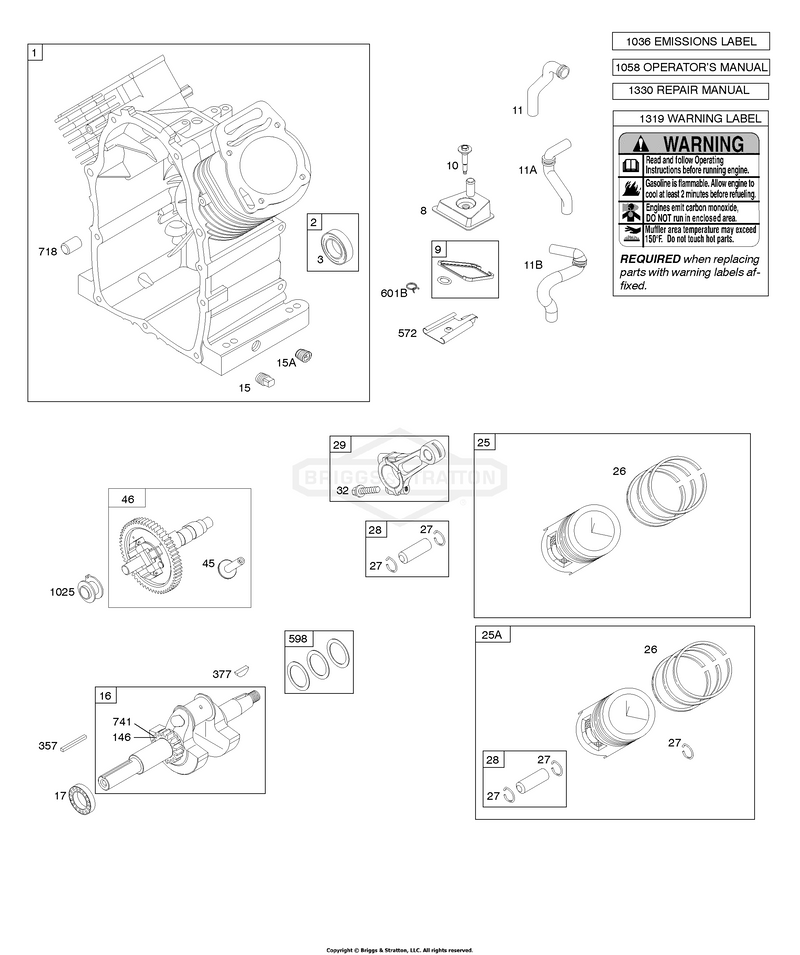 Camshaft, Crankshaft, Cylinder, Piston/Rings/Connecting Rod