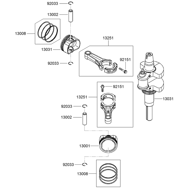 Piston and Crankshaft Assembly