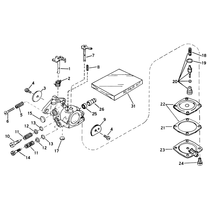 Carburetor No. 631887 Engine Model Ah520 Type 1585b Unit Model 38120 (used On Units With Serial No. 0300000 Thru