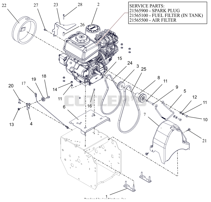 Engine and Belt Drive