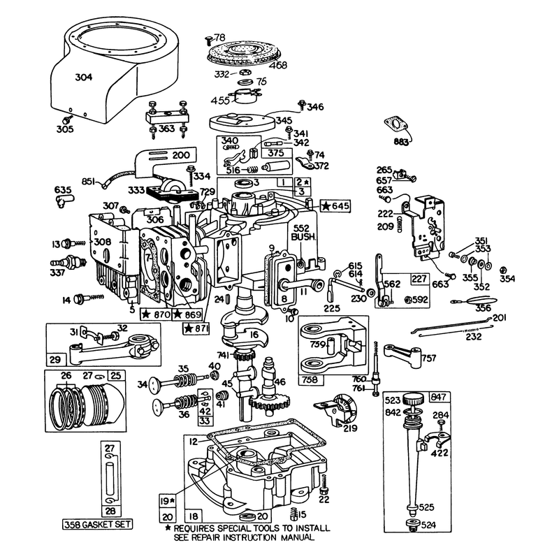 Engine Briggs & Stratton Model 191707-5641-01 (model 57300)
