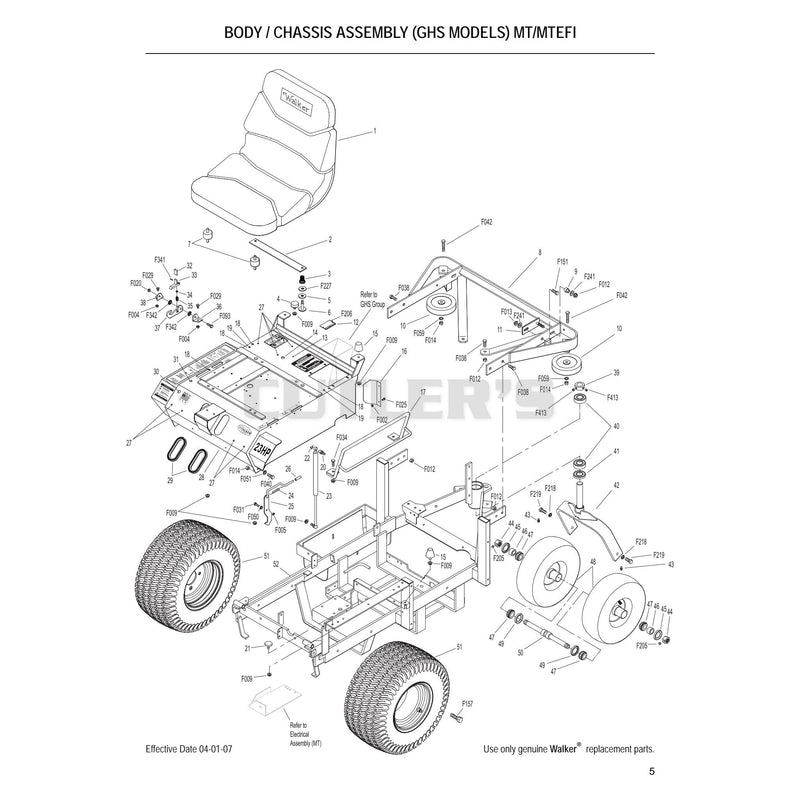 Body Chassis Assembly GHS Models MT MTEFI