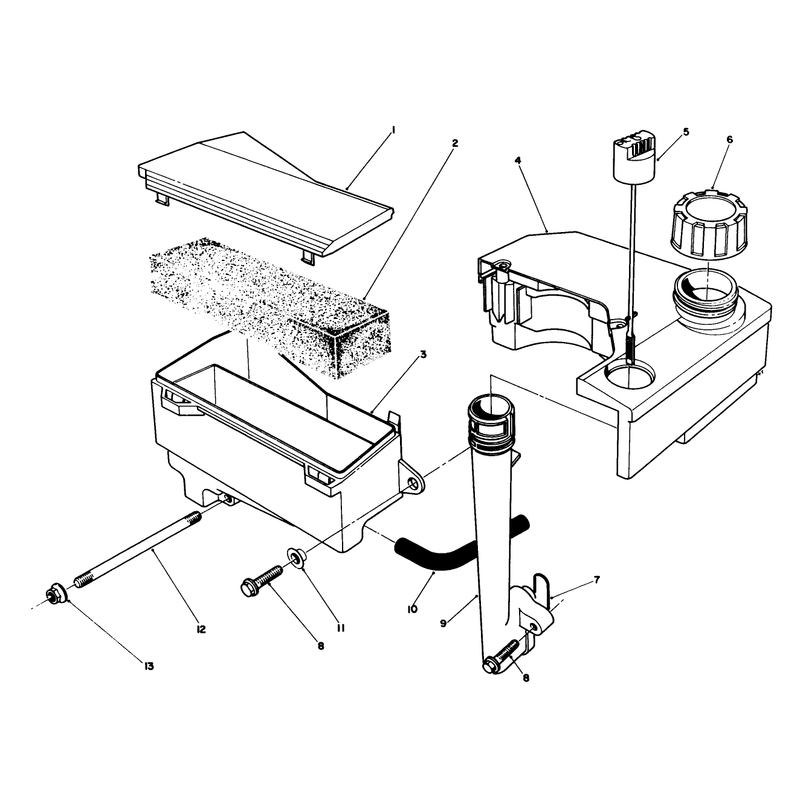 Air Cleaner and Fuel Tank Assembly Model No Vmh7