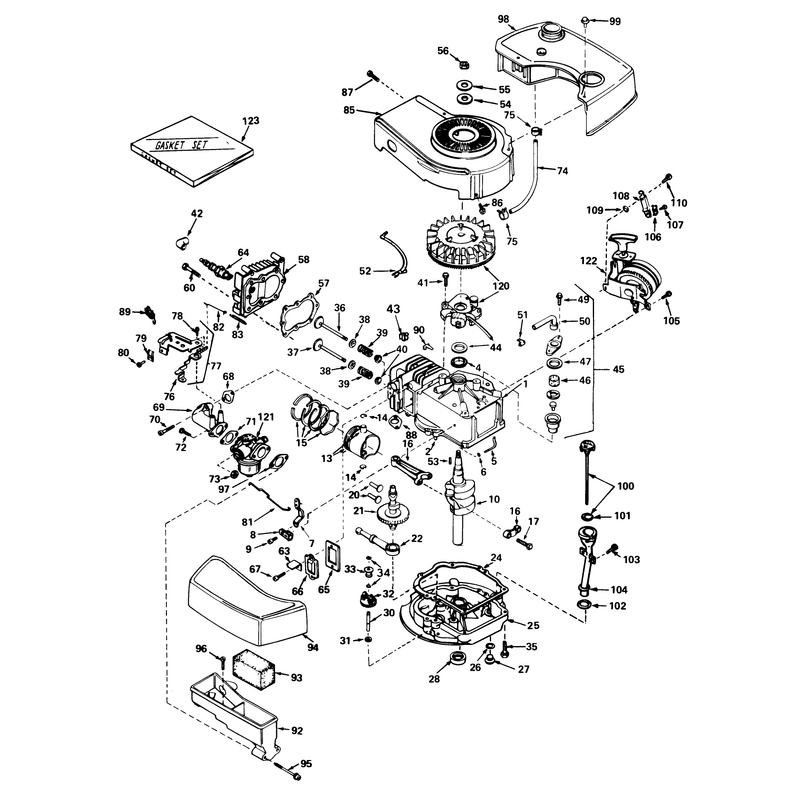 Engine Tecumseh Model Tnt 100-10049b