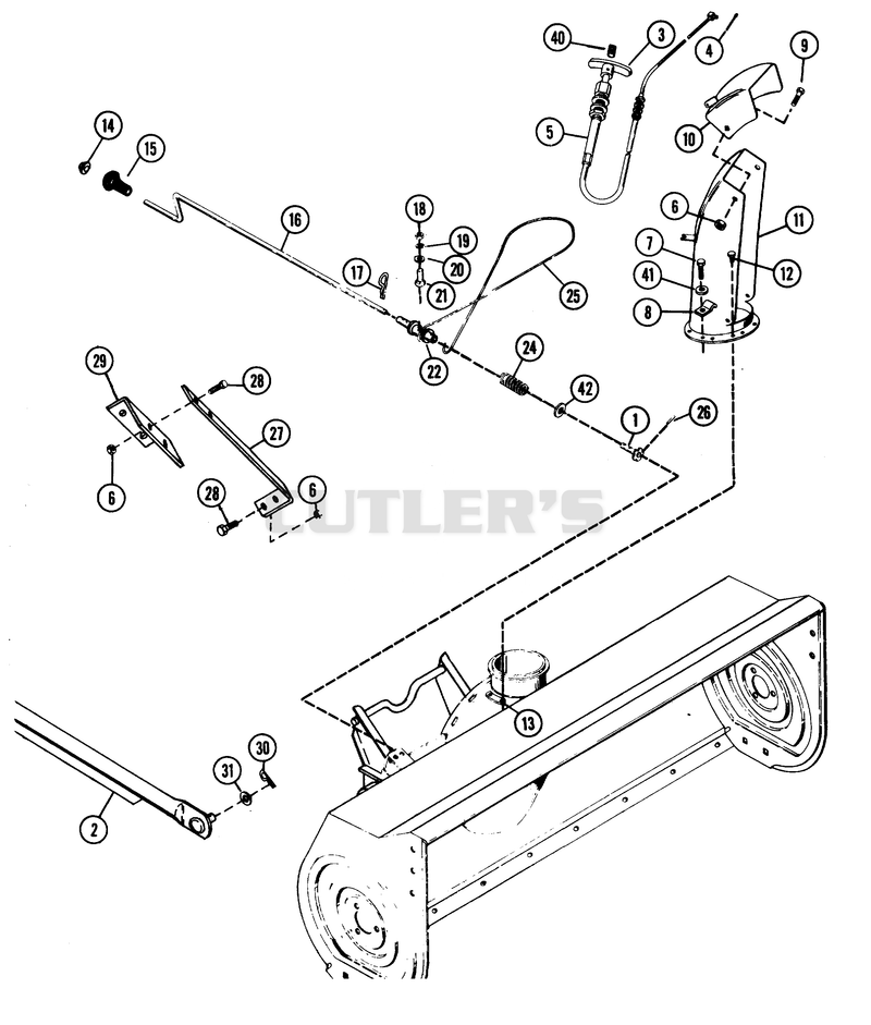 LIFT ASSIST, CHUTE CRANK & DEFLECTOR