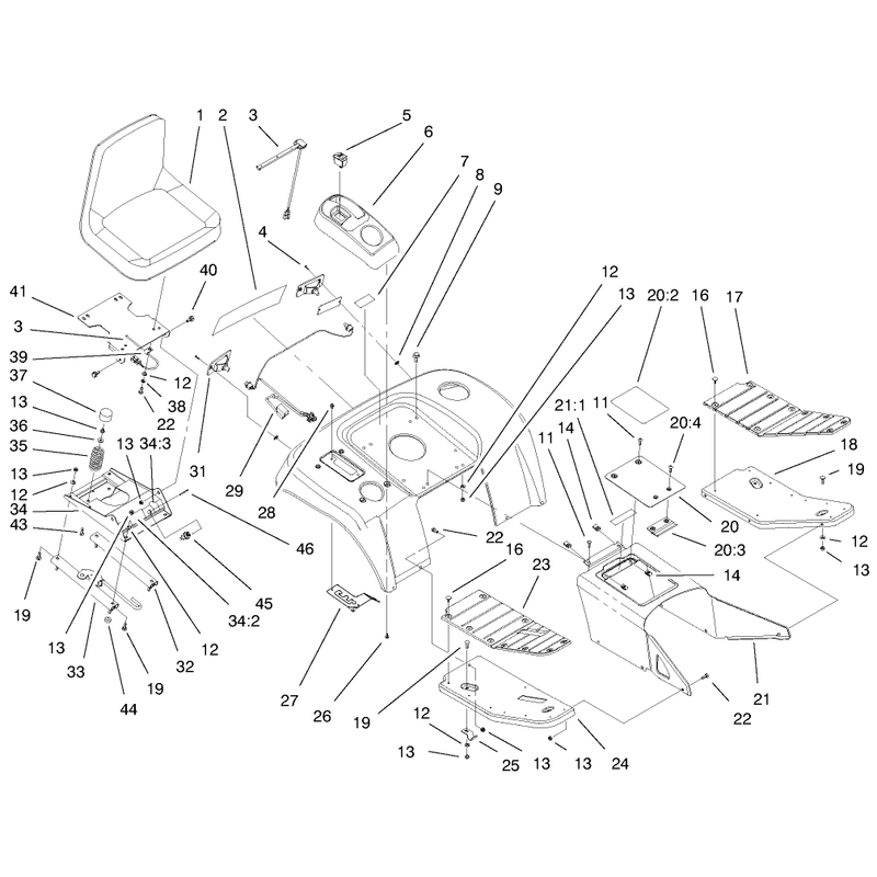 Fender Footrest and Seat Assembly
