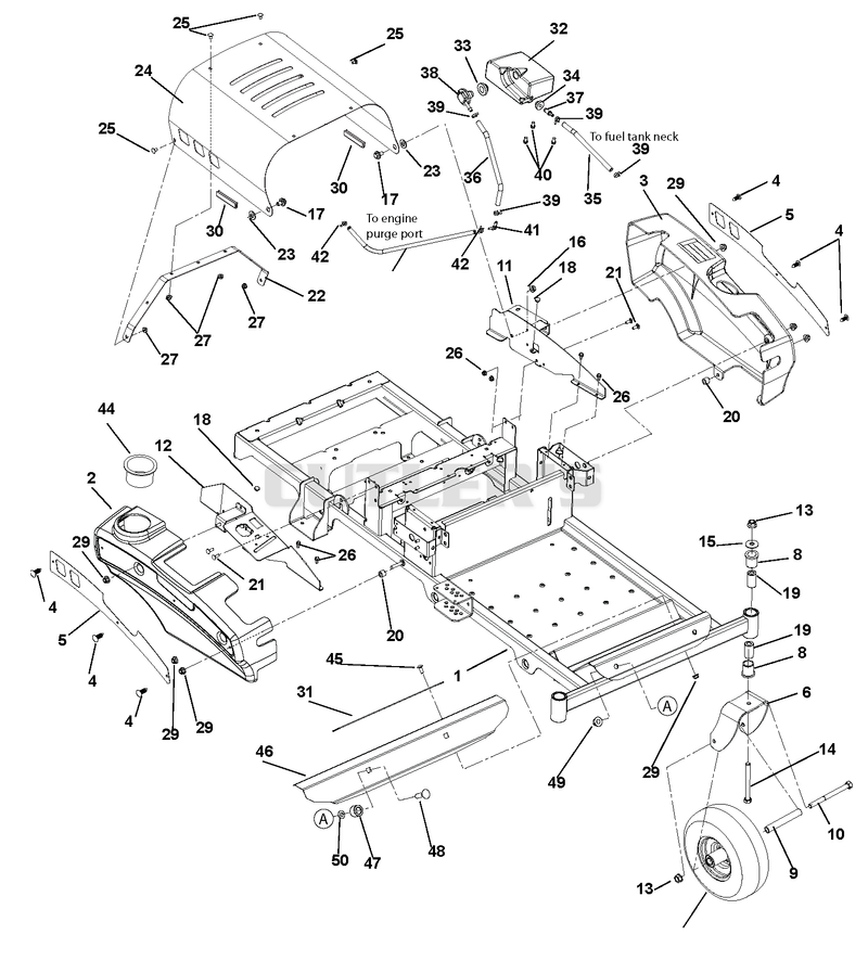 Frame, Hood, Fenders, Casters And Tires (2)