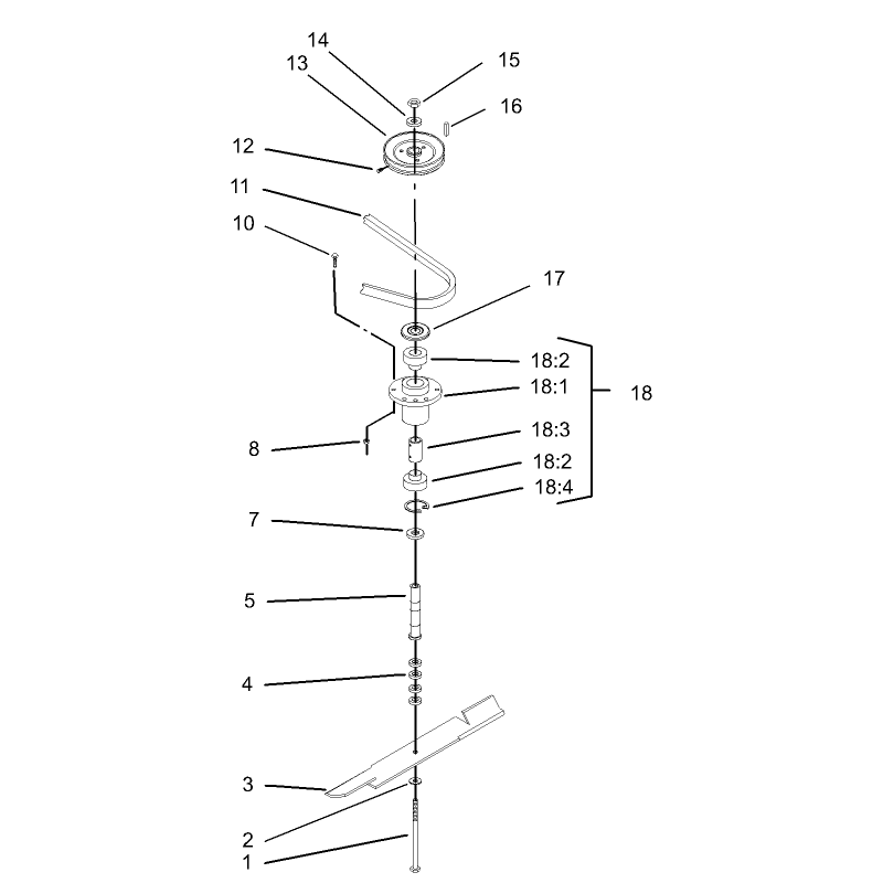 Spindle Blade and Belt Assembly