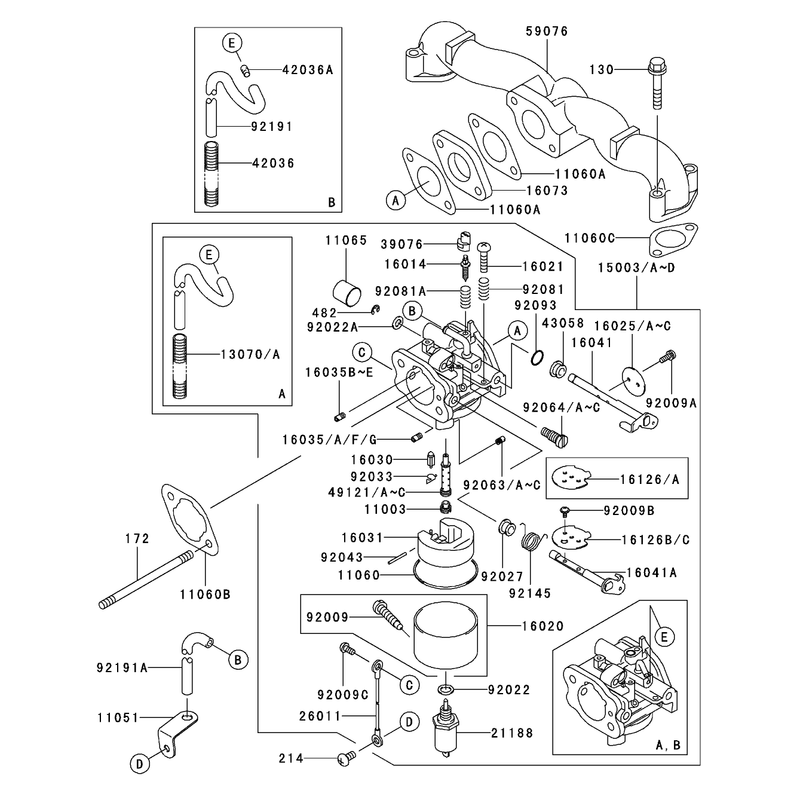 Carburetor Assembly Kawasaki FH500V-ES10