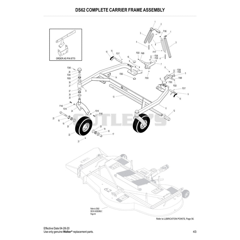 DS62 COMPLETE CARRIER FRAME ASSEMBLY