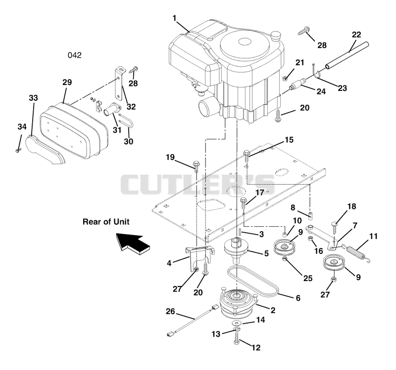Engine, Exhaust, Belts And Idlers