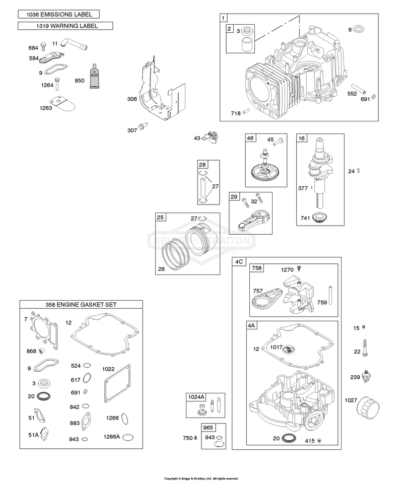 CAMSHAFT, CRANKSHAFT, CYLINDER, ENGINE SUMP, GASKET SET - ENGINE, LUBRICATION, PISTON, RINGS, CONNECTING ROD