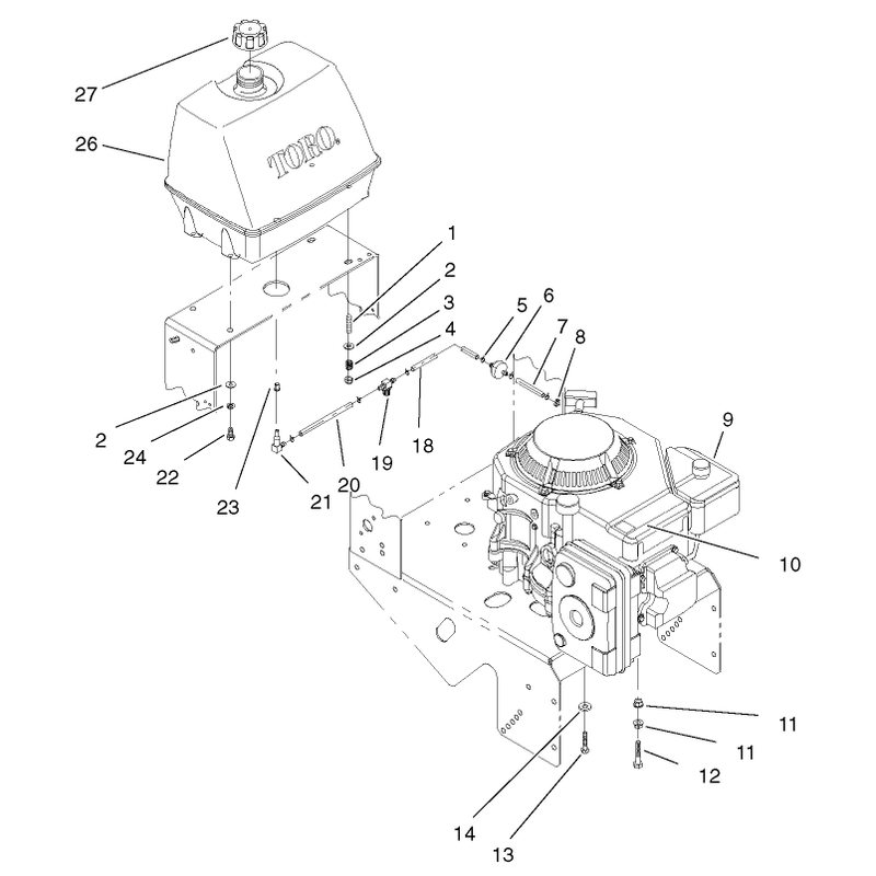 Engine and Fuel System Assembly