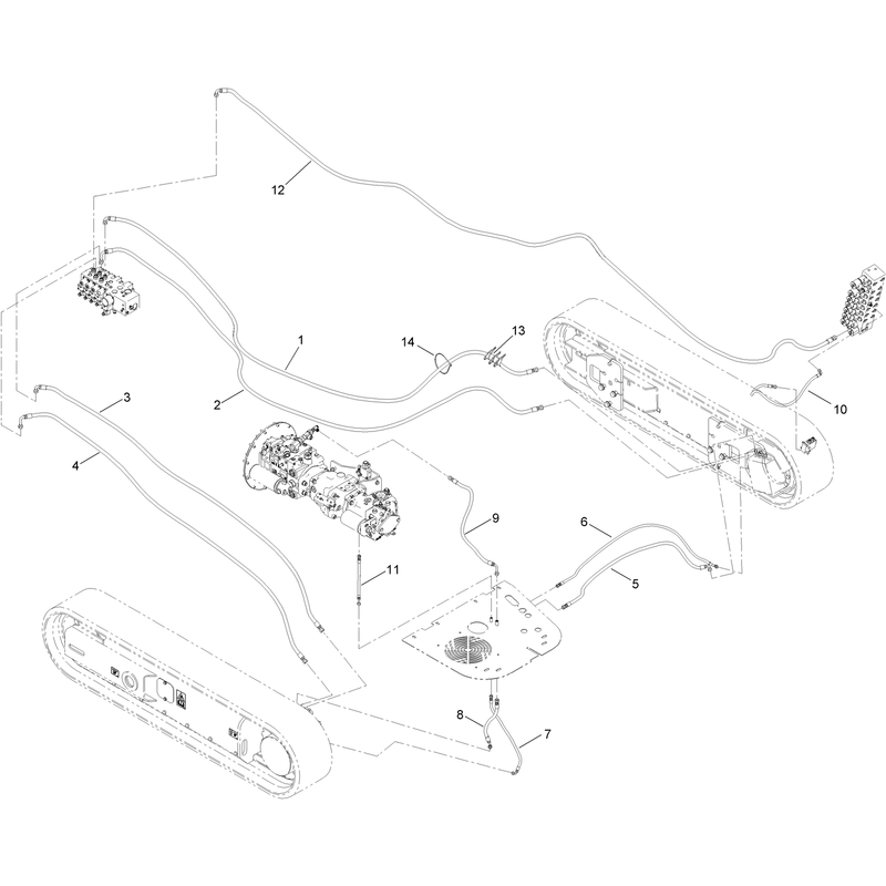 Track Pod Hydraulic Plumbing Assembly