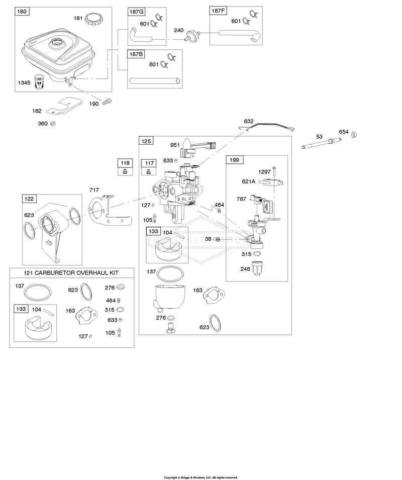 Carburetor, Carburetor Overhaul Kit, Fuel Supply