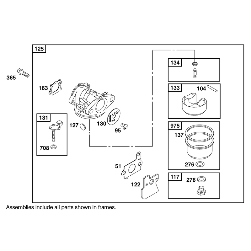 Carburetor Assembly Engine GTS 200 Only on 20789