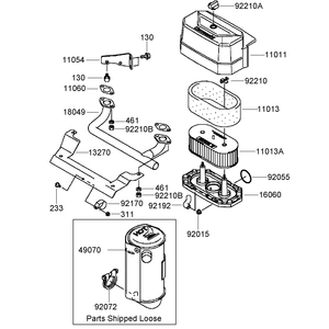 Air Filter and Muffler Assembly Kawasaki FH580V-AS40 R