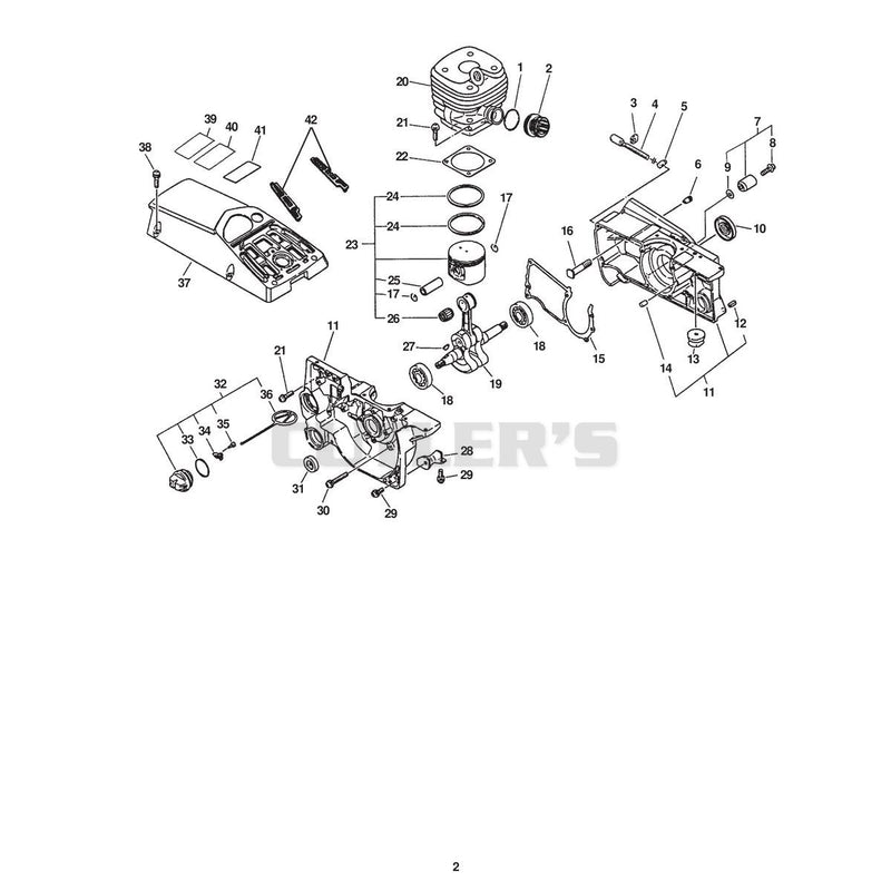 ENGINE, CRANKCASE, CYLINDER, PISTON