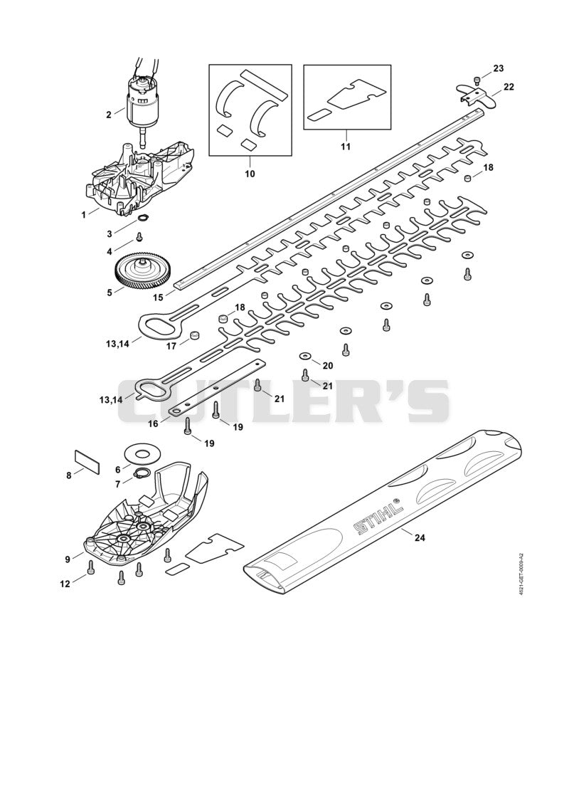 Gear head, Electric motor, Cutter bar