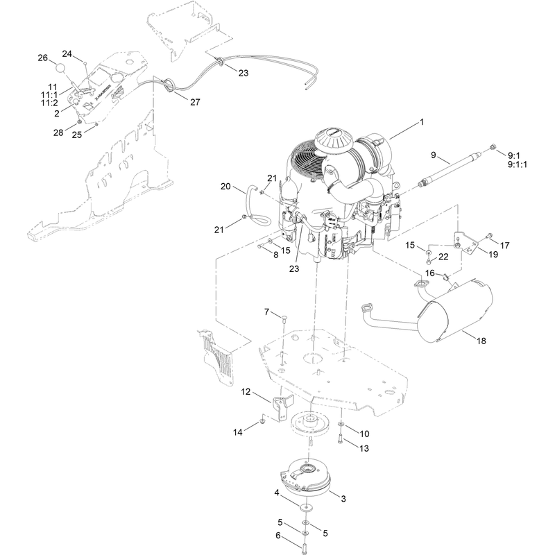 Engine Clutch and Muffler Assembly