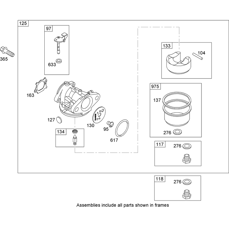 Carburetor Assembly Briggs and Stratton 126T02-0139-B1