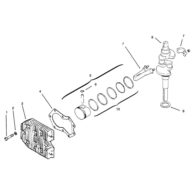 Cylinder Head Crankshaft Pistons and Connecting Rods