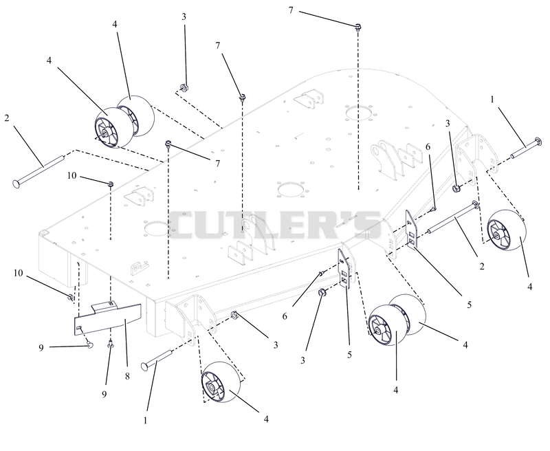 Anti-Scalp Wheels and Baffle - 52" - SD