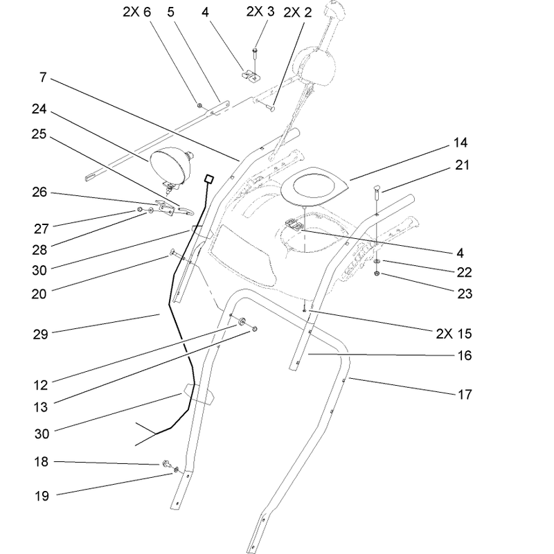 Headlamp, Handle and Control Assembly