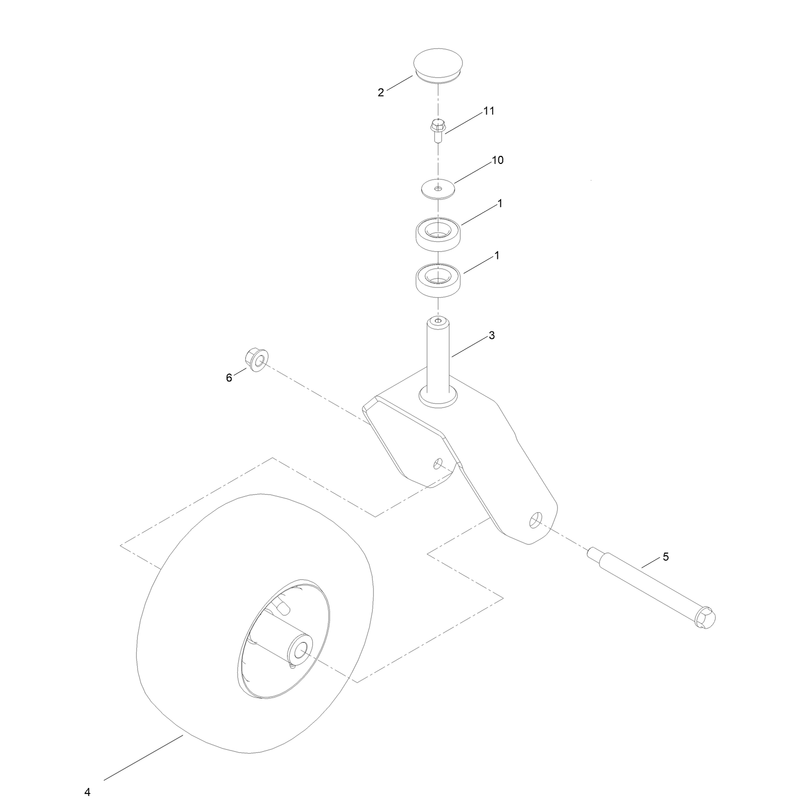 Caster Fork and Wheel Assembly