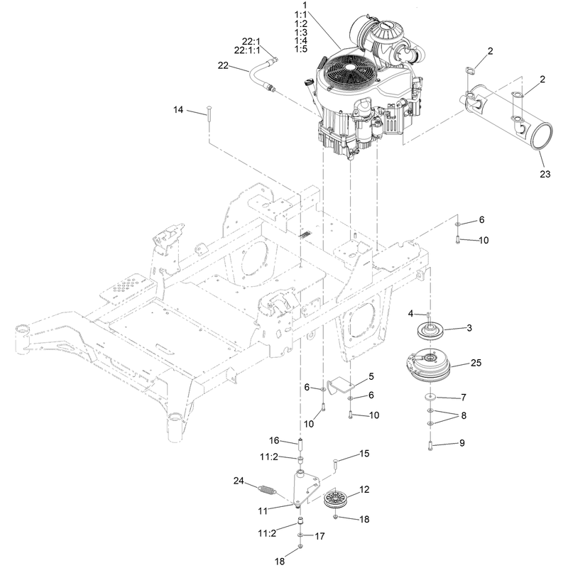 Engine Clutch and Muffler Assembly