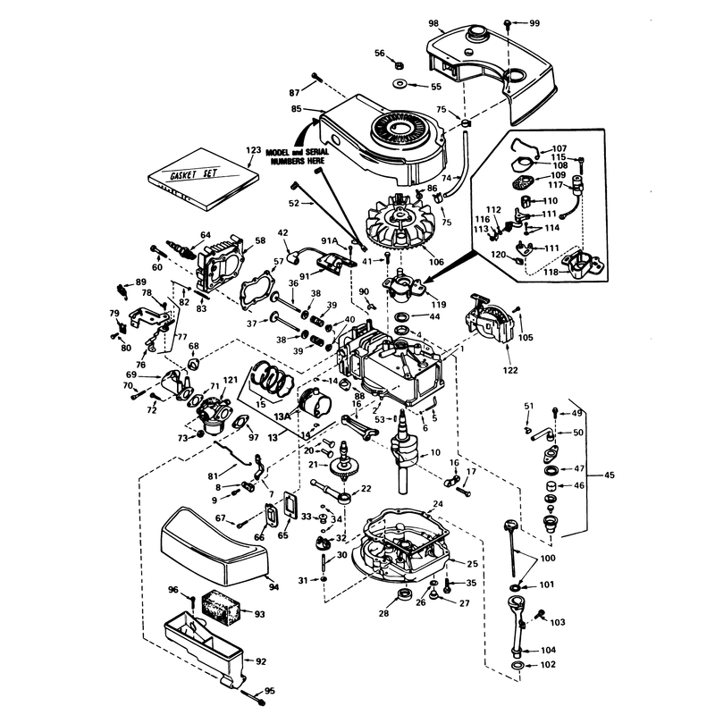 Engine Tecumseh Model No Tnt 100-10080d