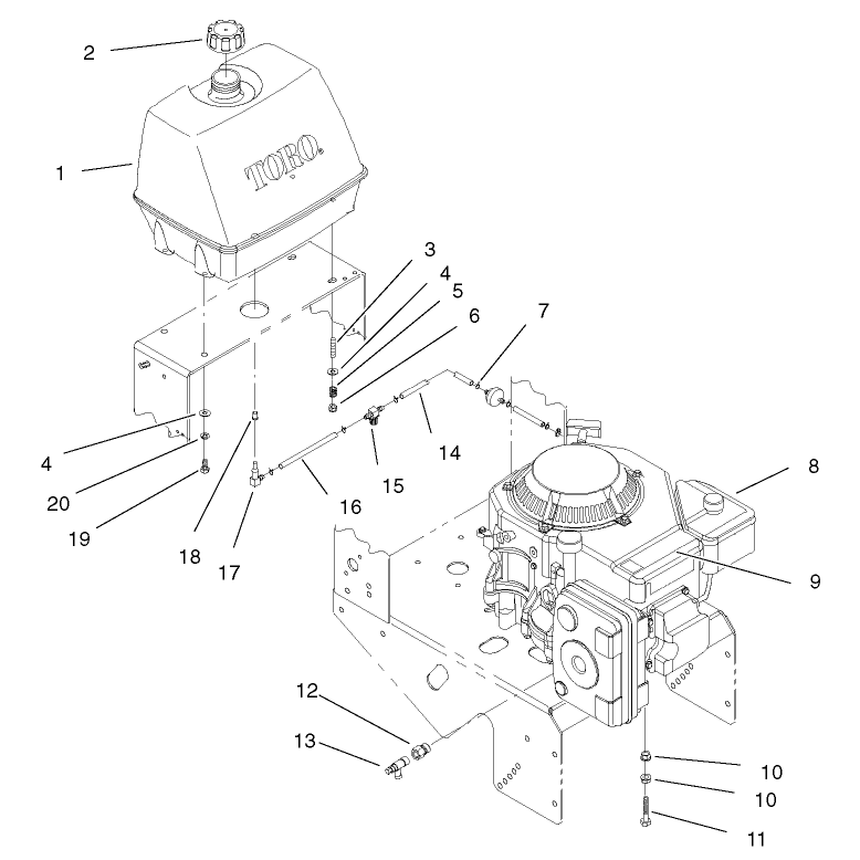 Engine and Fuel System Assembly