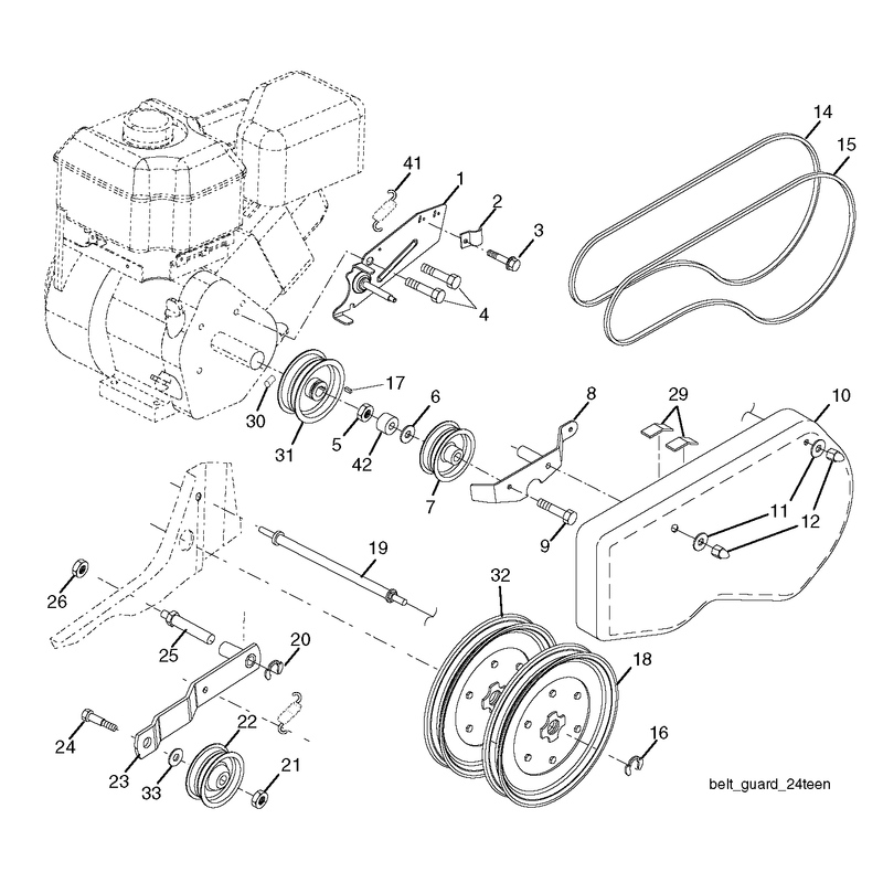 BELT GUARD AND PULLEY