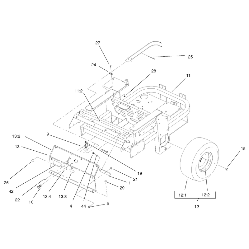 Rear Frame and Wheel Assembly