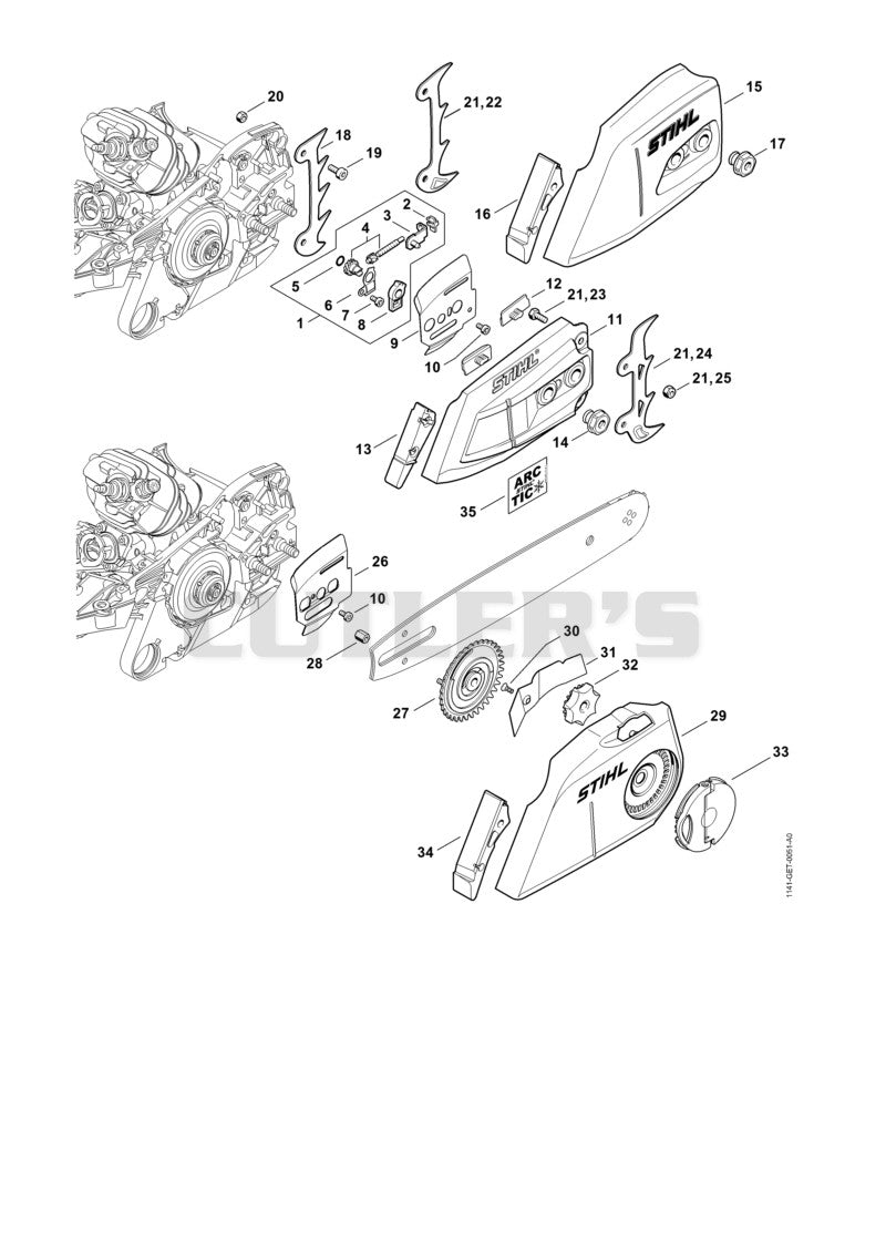 Chain tensioner, Chain sprocket cover