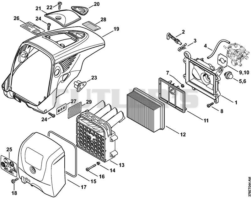 Air filter, Shroud