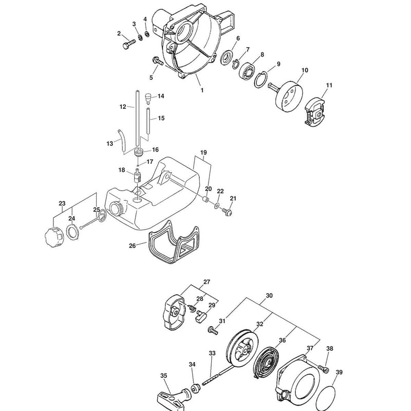 FANCASE, CLUTCH, FUEL SYSTEM, STARTER