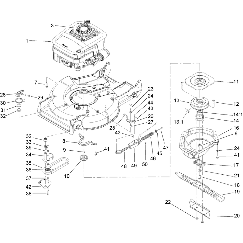 Engine and Blade Assembly