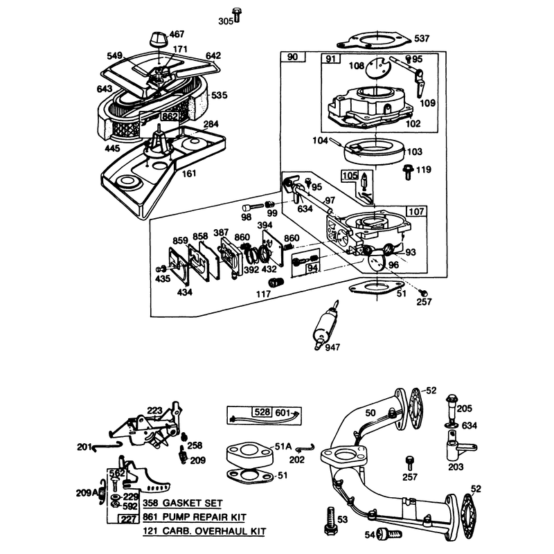 Briggs and Stratton Engine Model No 402707-0158-01 Continued