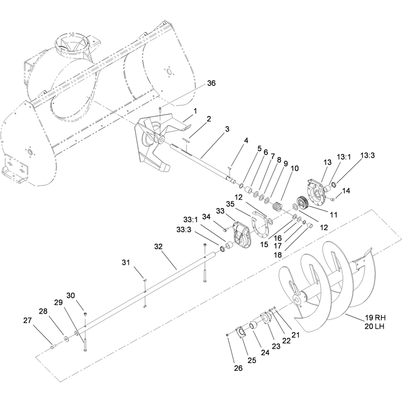 Auger and Gearcase Assembly