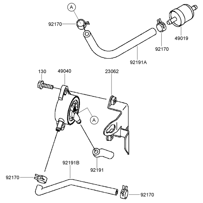 Fuel Tank and Valve Assembly Kawasaki FH541V-BS24