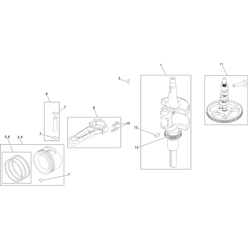 Crankshaft and Piston Assembly