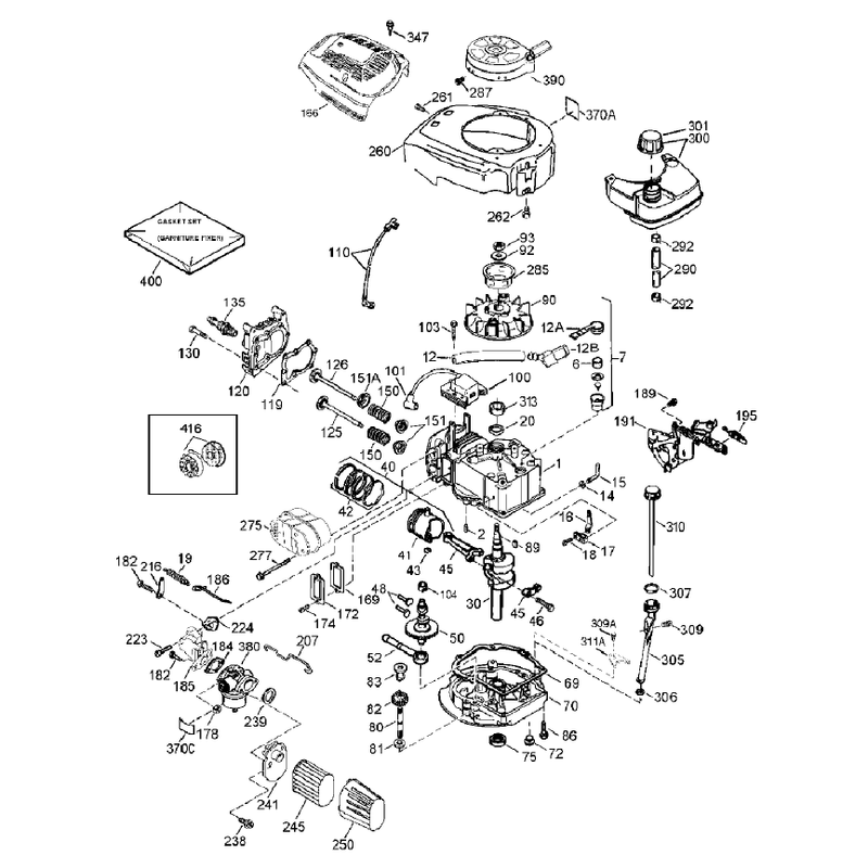 Engine Assembly Tecumseh Lv195ea-362003b